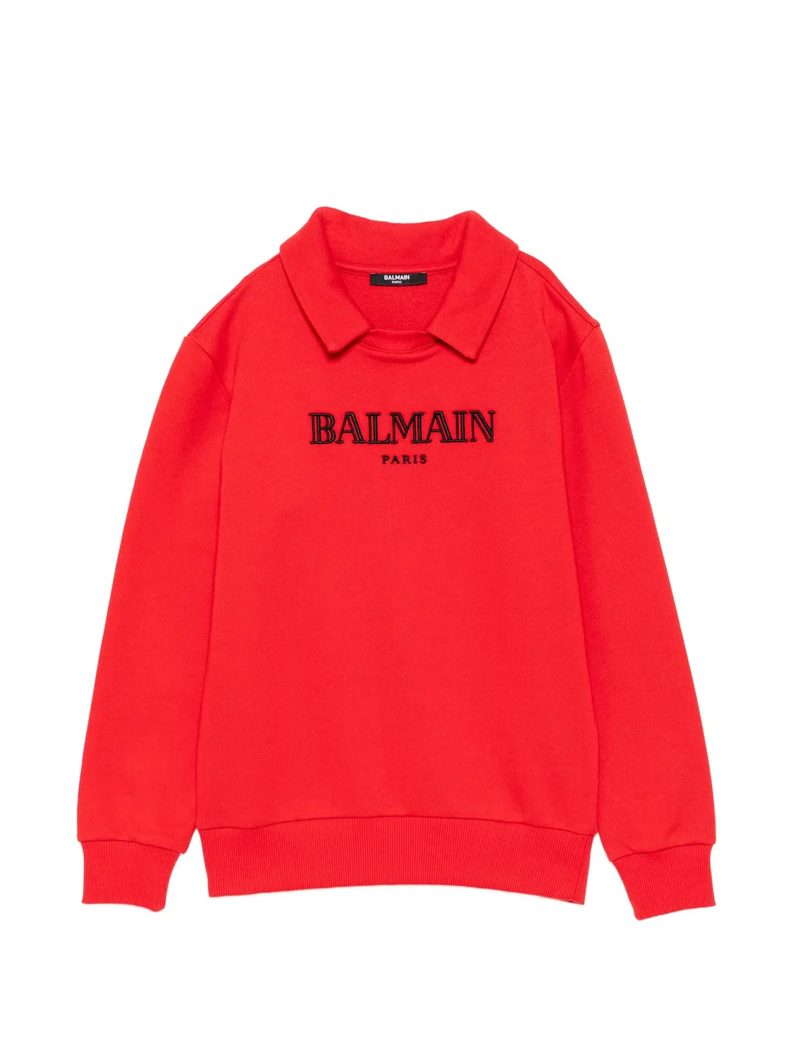 Свитер с вышитым логотипом Balmain Kids, красный
