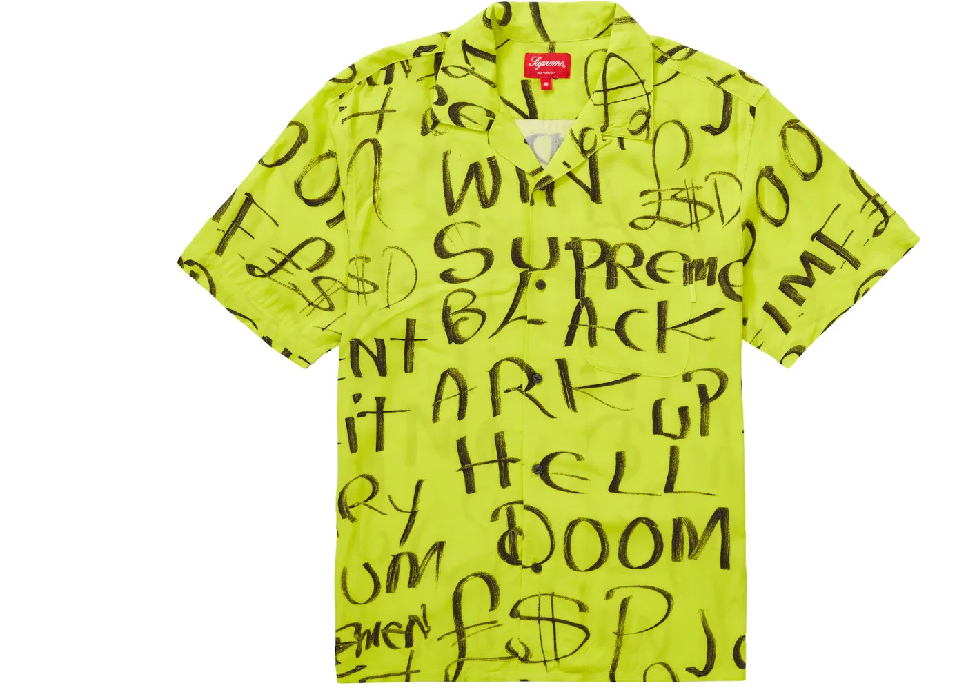 Мужская рубашка с коротким рукавом Supreme S/S Shirt, Fluorescent Yellow