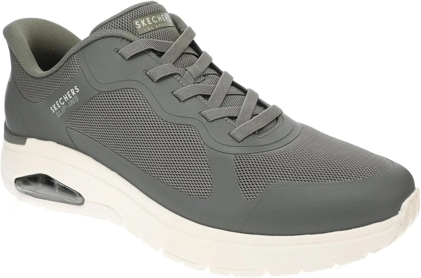 Мужские кроссовки Skechers UNO Flex-Ez Air Hands Free без шнурков, оливковый