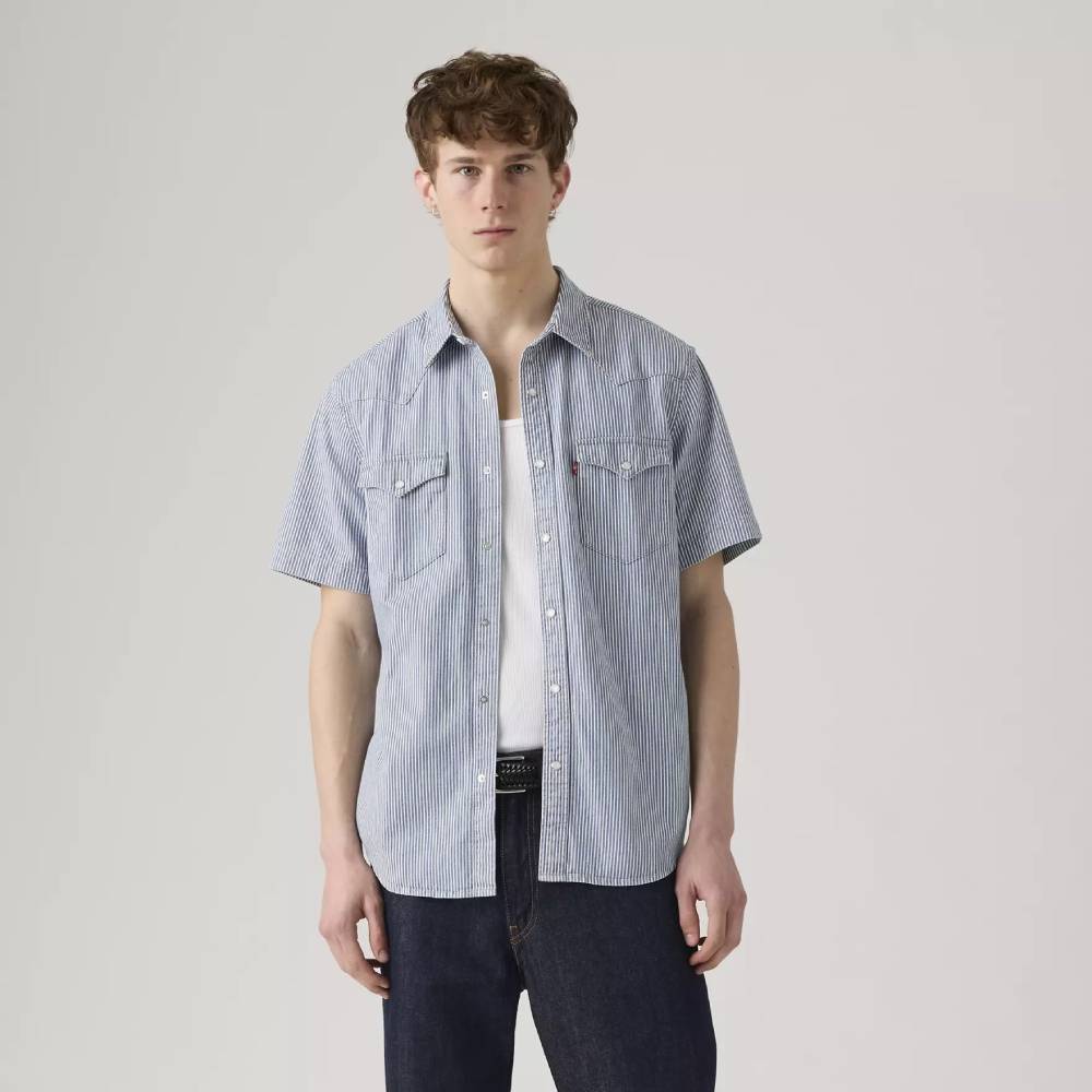 Мужская рубашка Levi's Short Sleeve Classic Western, синий — фото 2