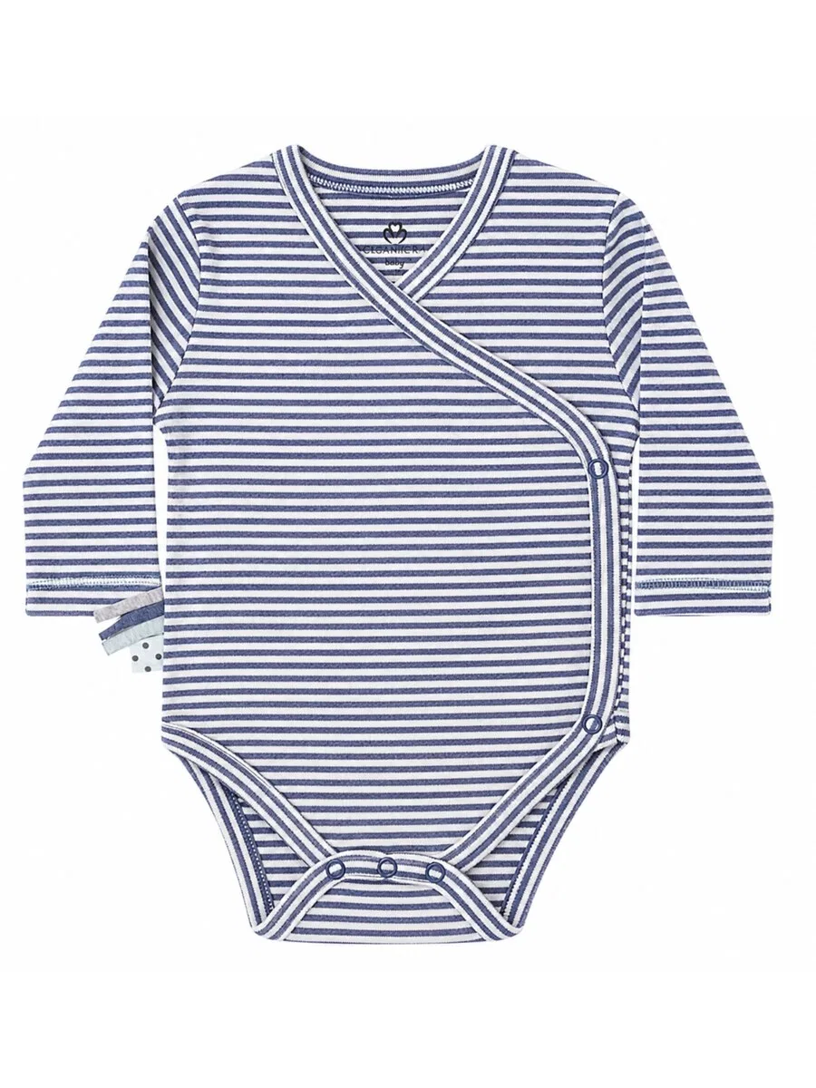 Комбинезон/боди OrganicEra 'OrganicEra Romper/Bodysuit in Indigo Stripe' в цвете индиго