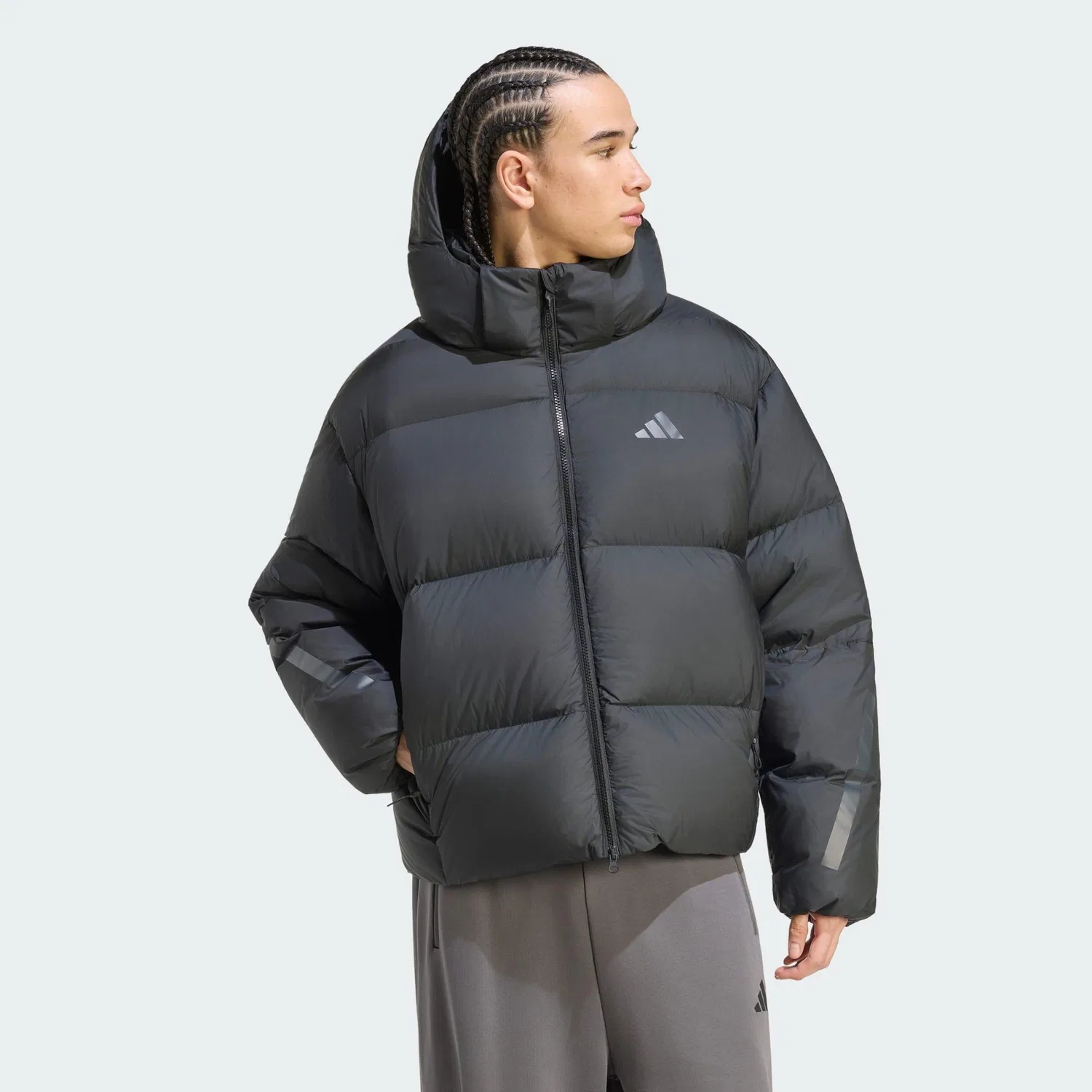 Мужская пуховая куртка с технологией Climawarm Z.N.E. Puffer Daunenjacke Adidas, Schwarz — фото 2