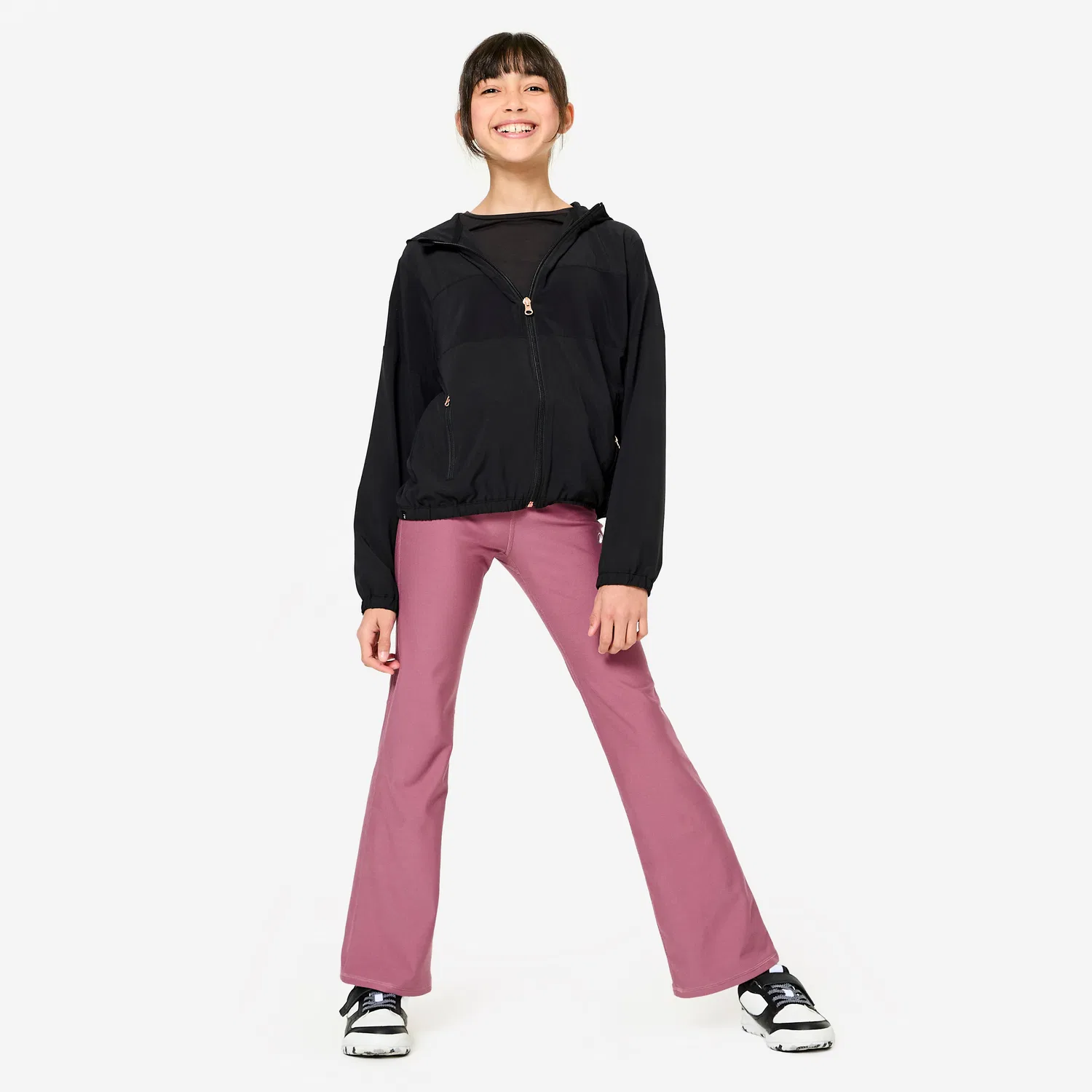 Детские леггинсы с высокой талией для девочек Decathlon, Altviolett — фото 2