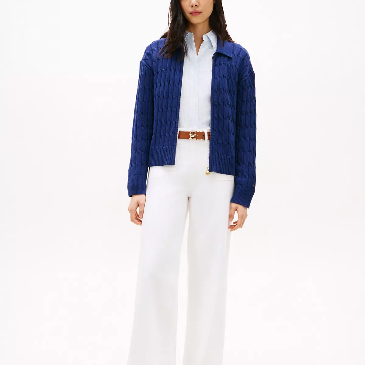 Женский кардиган с отложным воротником Tommy Hilfiger, Marine Blue — фото 3