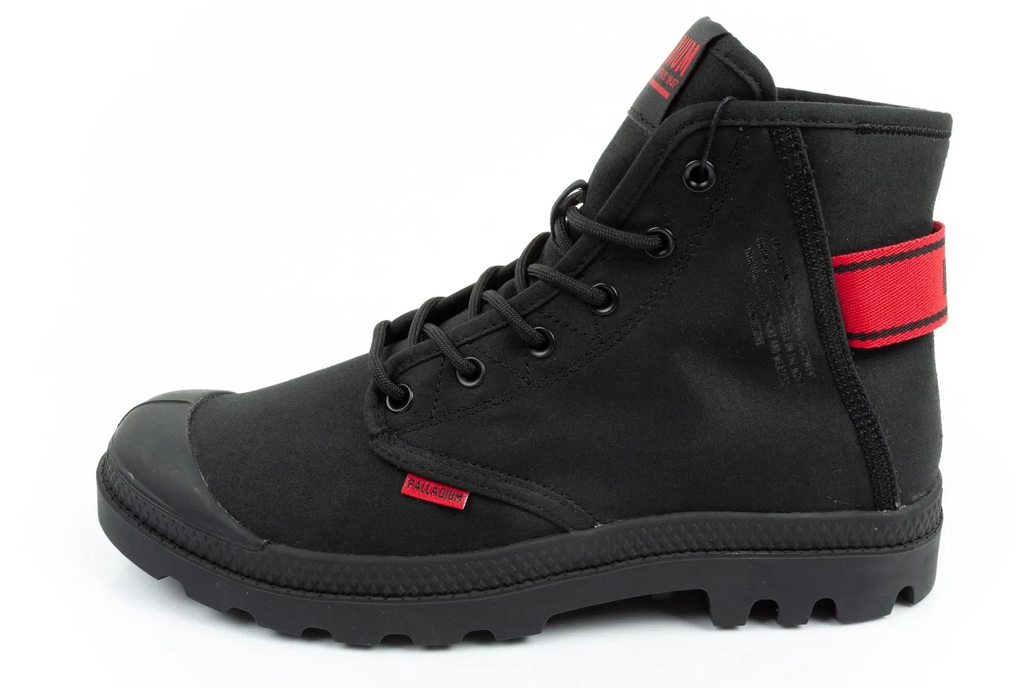 Детские высокие кеды Palladium Pampa Hi Dare, Schwarz Rot — фото 2