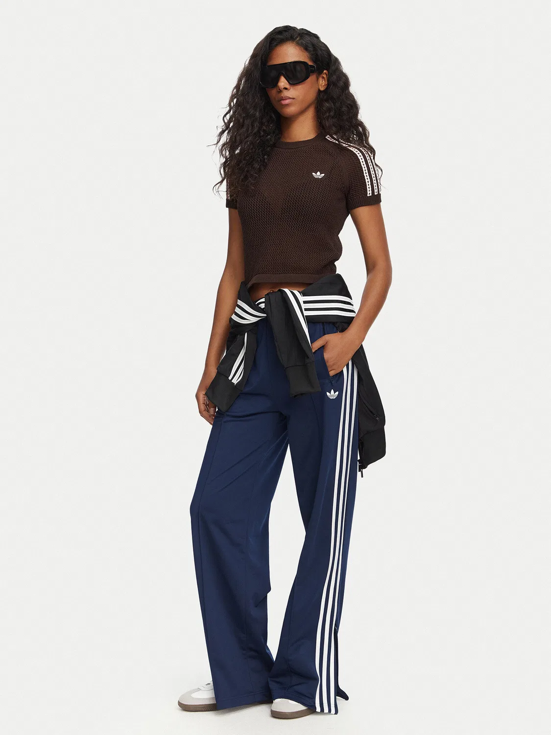 Женские спортивные брюки свободного кроя Firebird Adidas, темно-синий — фото 2