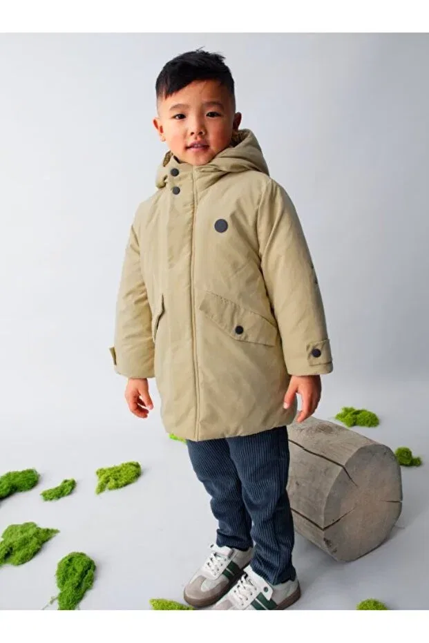 Детское пальто для девочек с капюшоном Mountain Parka Mayoral, Beige — фото 3