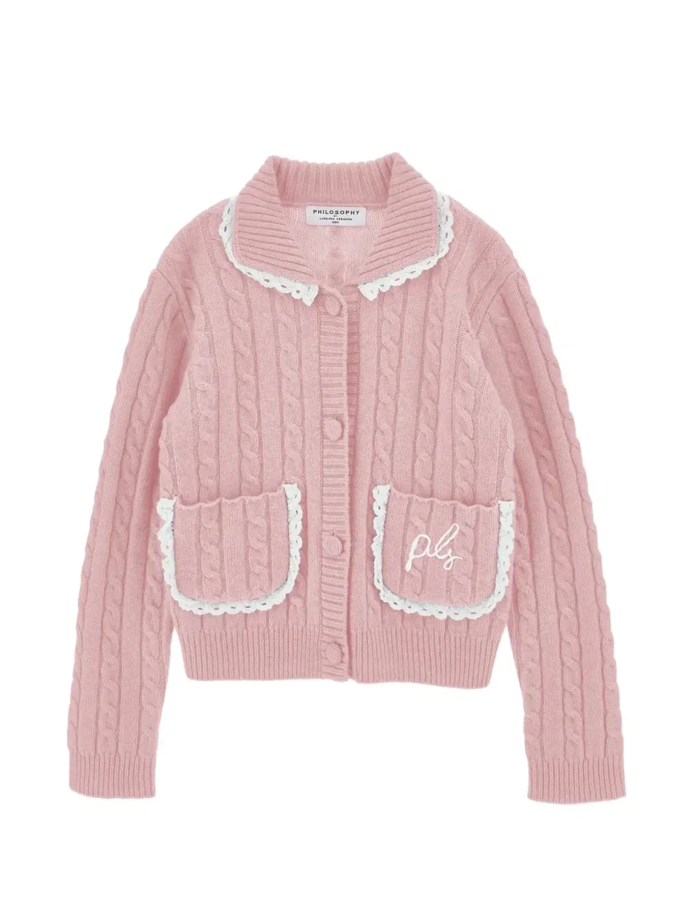 Кардиган фактурной вязки Philosophy Di Lorenzo Serafini Kids, розовый