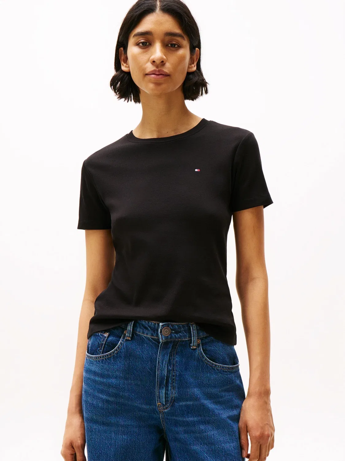 Футболка из хлопка, Slim Fit Tommy Hilfiger, черный
