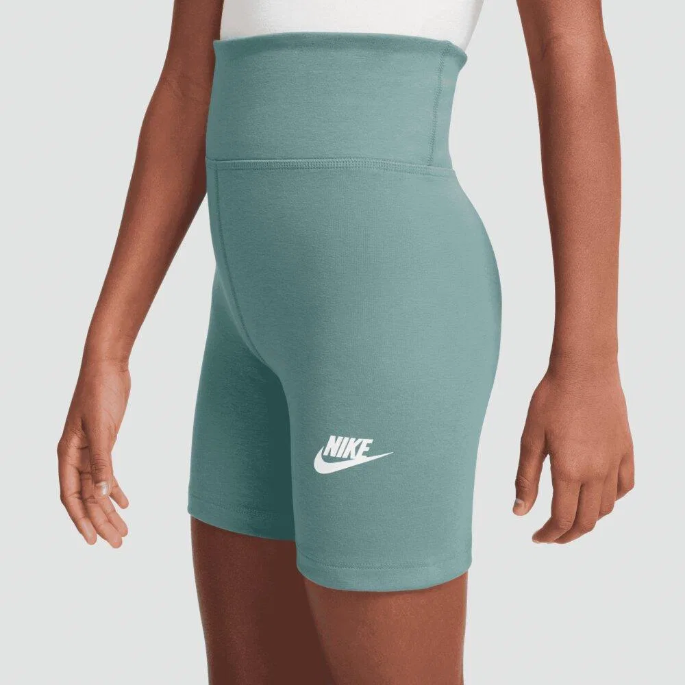 Детские шорты для девочек с высокой талией Nike Sportswear, Цвет: Grun — фото 3