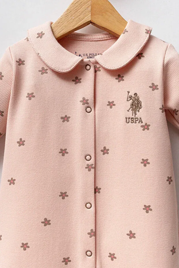 Детский комбинезон для девочек хлопковый Basics U.S. Polo Assn., Powder — фото 2