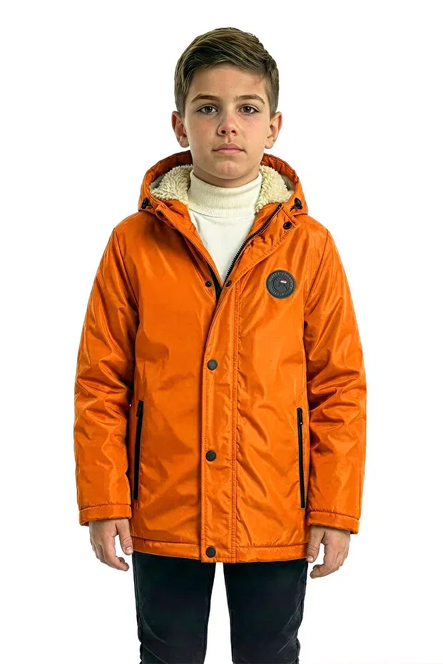 Детское пальто-парка для мальчиков с капюшоном Qawwa, Orange