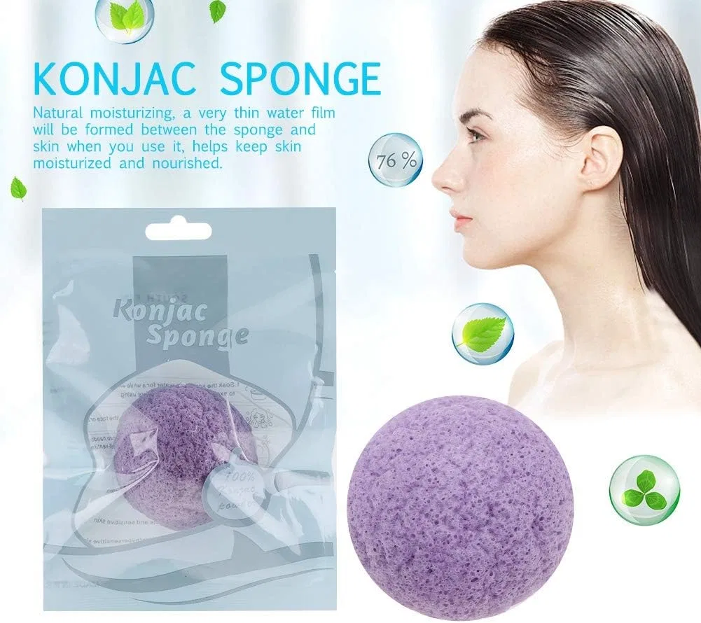 Мочалка Konjac, полукруглая, MYFTO, Фиолетовый — фото 4