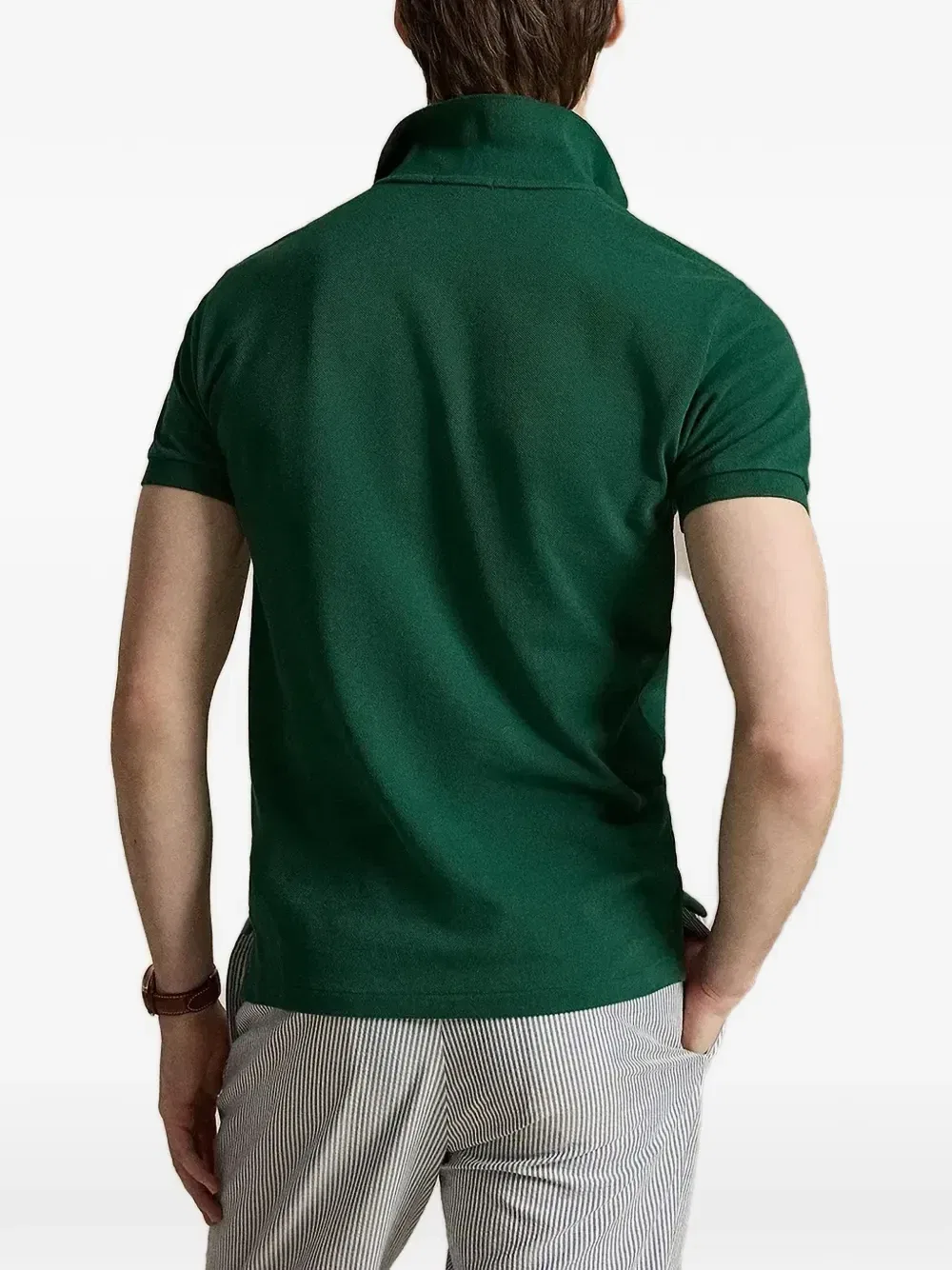 Рубашка-поло из пике с вышитым логотипом Polo Ralph Lauren, зеленый — фото 3