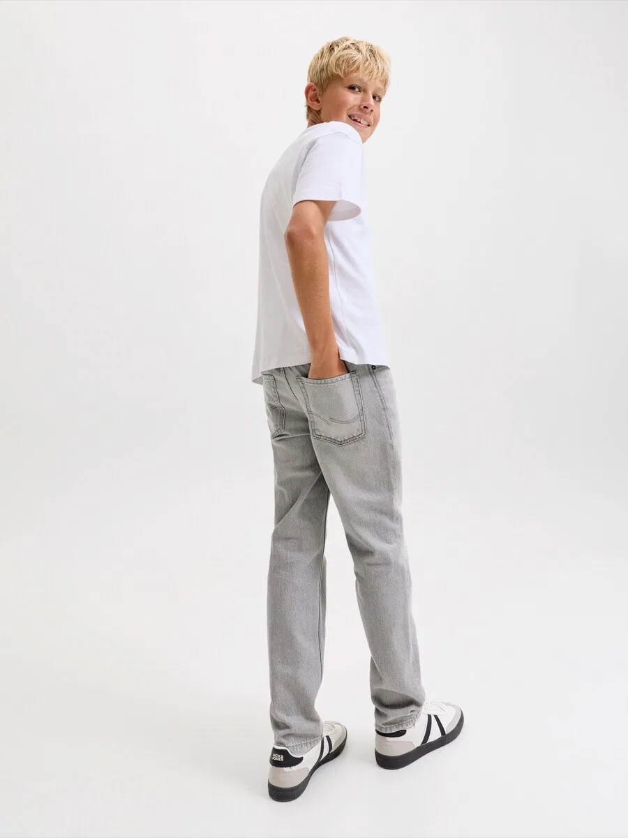 Джинсы Jack & Jones Junior Regular 'JJICLARK JJORIGINAL' серого цвета — фото 4