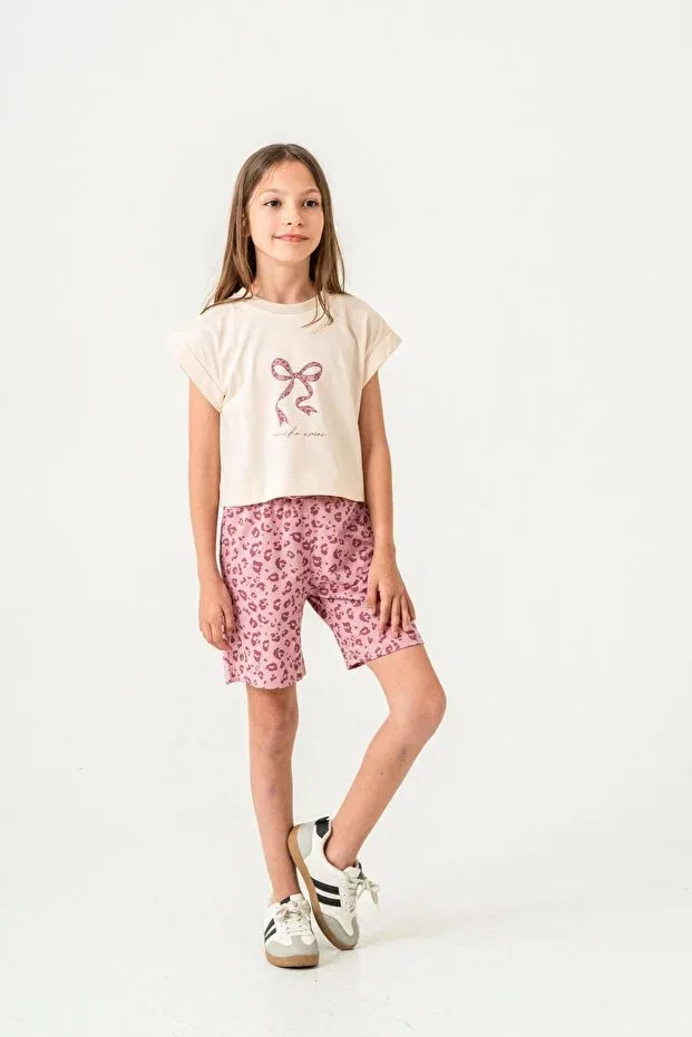Детский комплект для девочек с принтом Mucho amor Mışıl Kids, Pink — фото 4