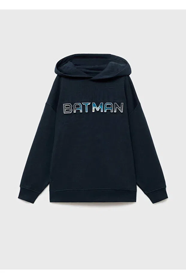 Детские свитшот для мальчиков с принтом Batman Mango Kids, Navy Blue