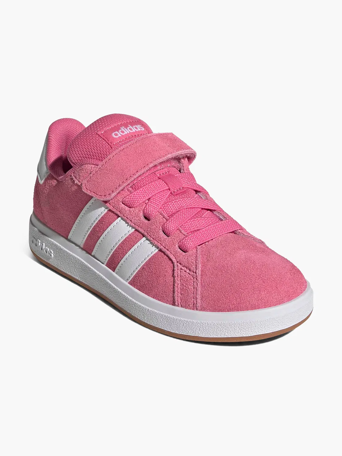 Детские кроссовки на шнуровке и липучке Adidas, розовый — фото 2