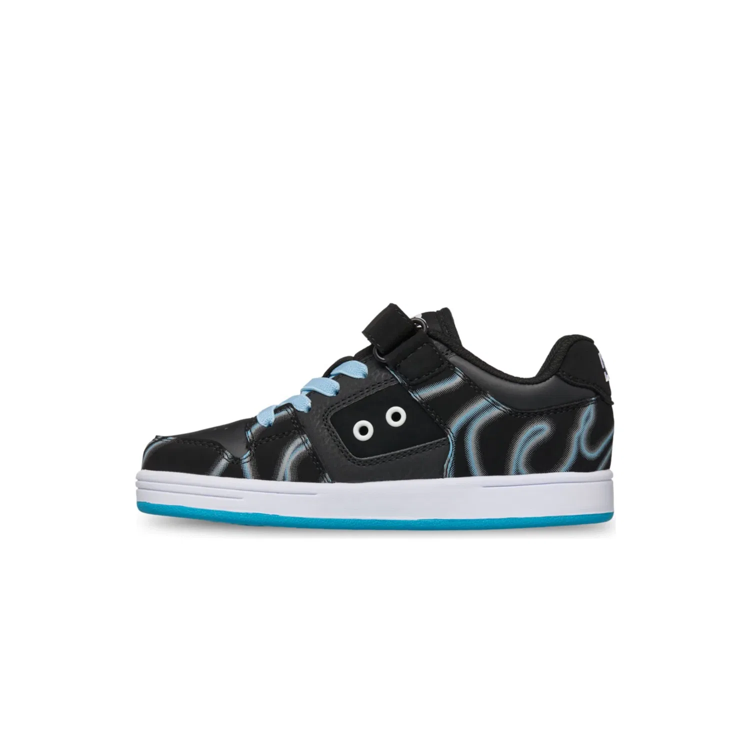 Детские кроссовки с защитой пальцев DC Shoes, Black Print/Glow — фото 3