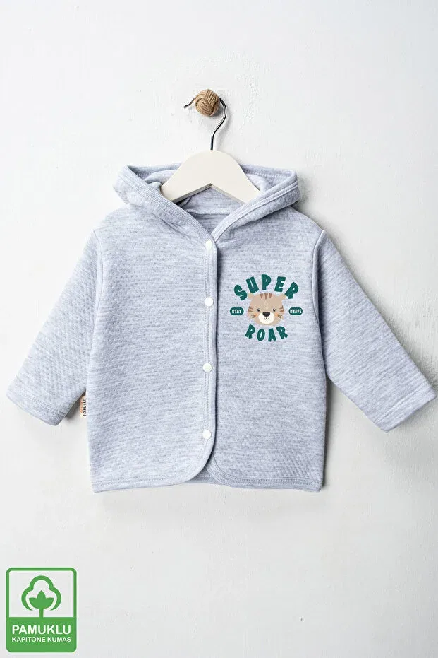 Детский кардиган для мальчиков с принтом Organic Cotton Miniel, Gri