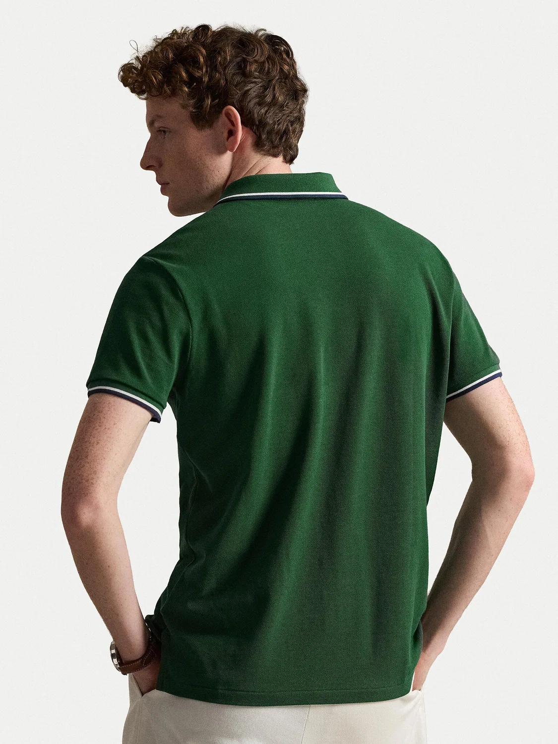 Мужское поло стандартного кроя Polo Ralph Lauren, зеленый — фото 3
