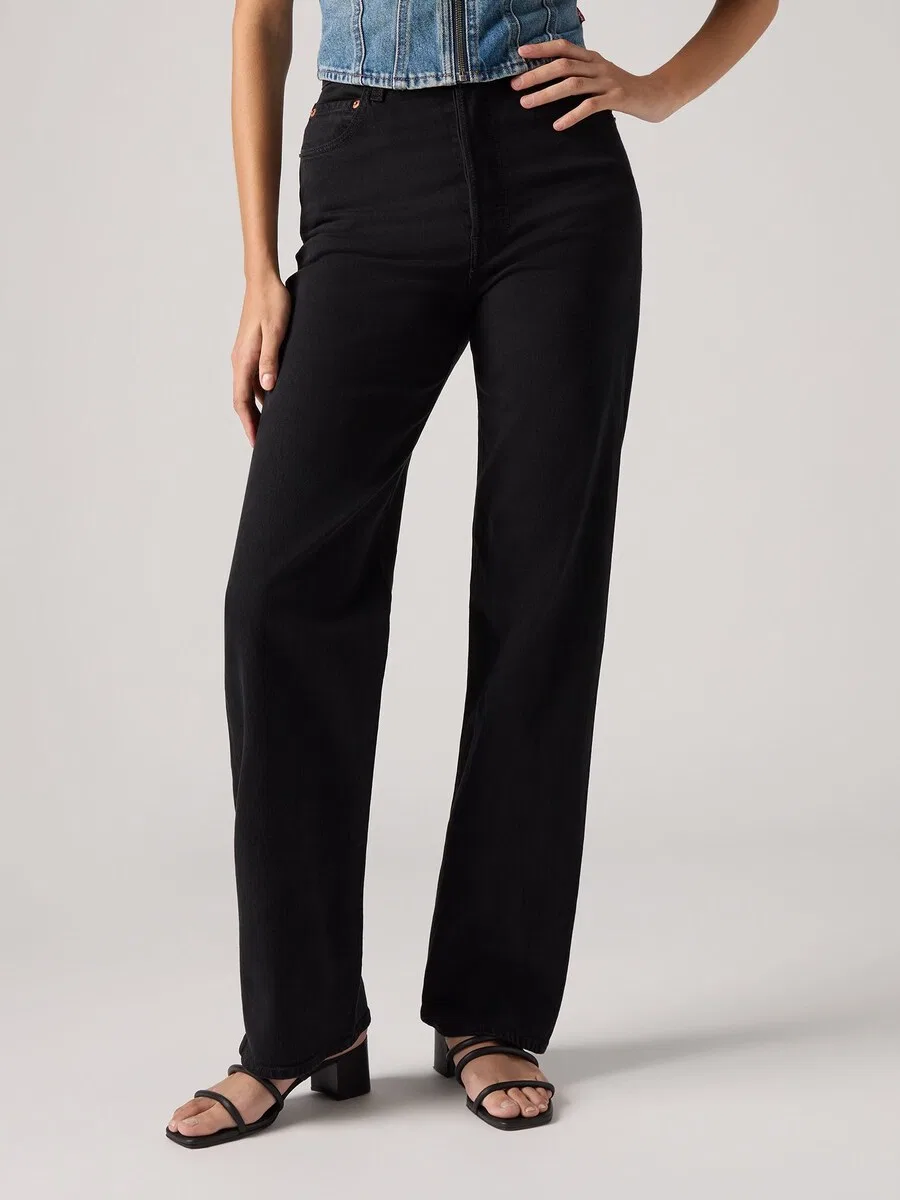 Джинсы LEVI'S Regular 'Ribcage Full Length' черного цвета — фото 2