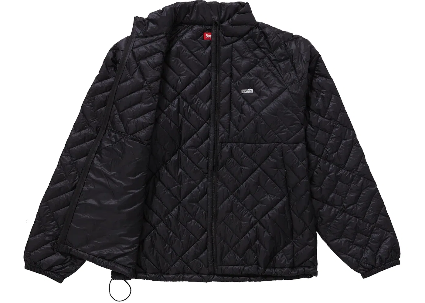 Мужская куртка стеганая с принтом Supreme Spellout Black — фото 2