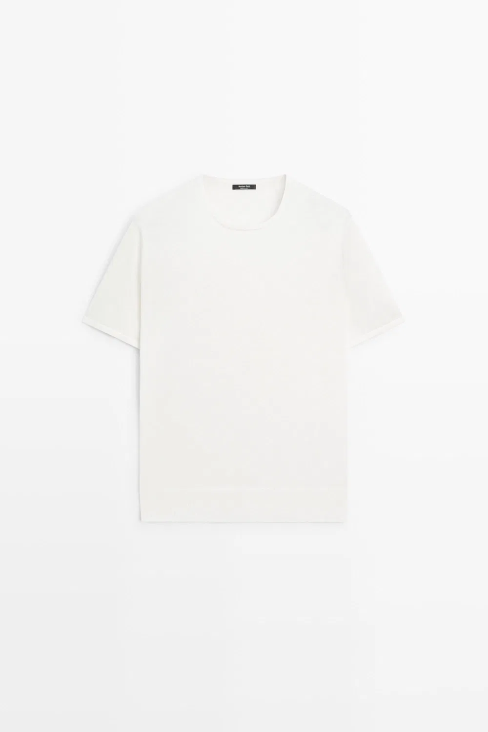 Свитер Massimo Dutti Cotton Blend Knit Short-Sleeve, кремовый — фото 2