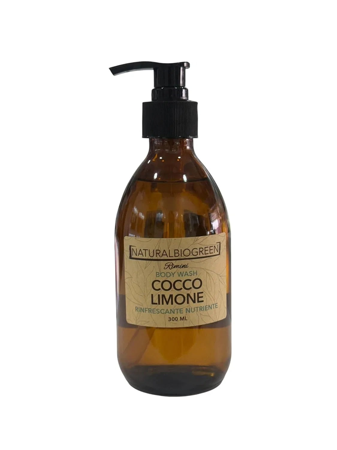 Гель для душа Coconut and Lemon освежающий питательный 300 мл, Transparent Naturalbiogreen