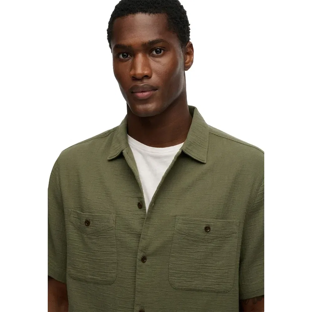 Куртка Superdry Merchant Textured short sleeve shirt, зеленый — фото 4