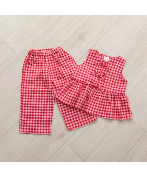 Toys"R"Us/Babies"R"Us Детский комплект из топа без рукавов и длинных брюк First Closet x mio, Красный — фото 4