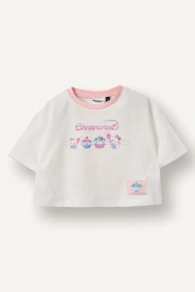 Детская футболка для девочек хлопковая Cinnamoroll Defacto, Ecru Er105