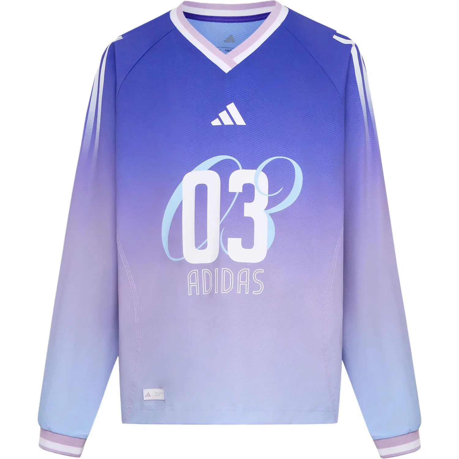 Детская футболка с V-образным вырезом Adidas, White/Solar Purple
