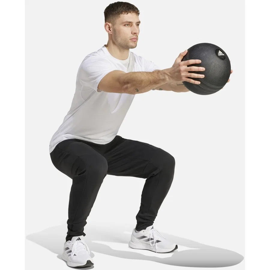 Спортивные брюки для фитнеса adidas Designed for Training Knit Regular-Fit, Черный — фото 4