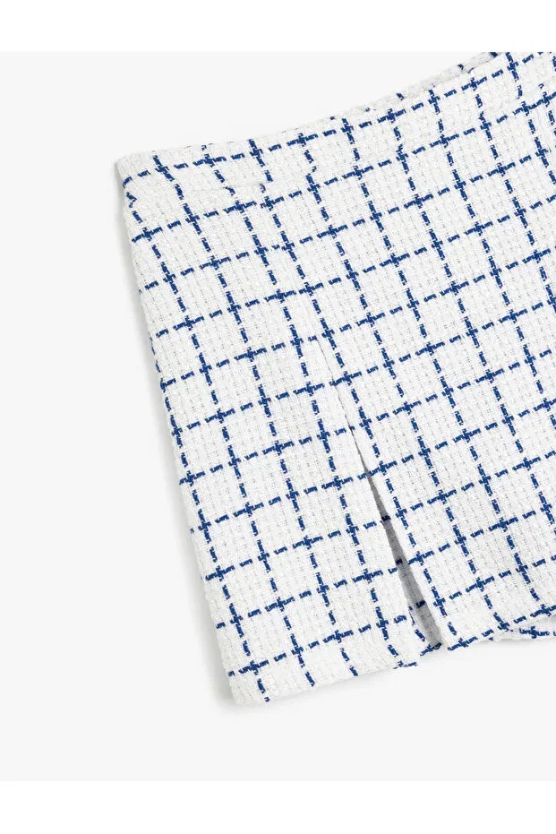 Детские шорты для девочек обычной посадки Koton, Blue Plaid — фото 3