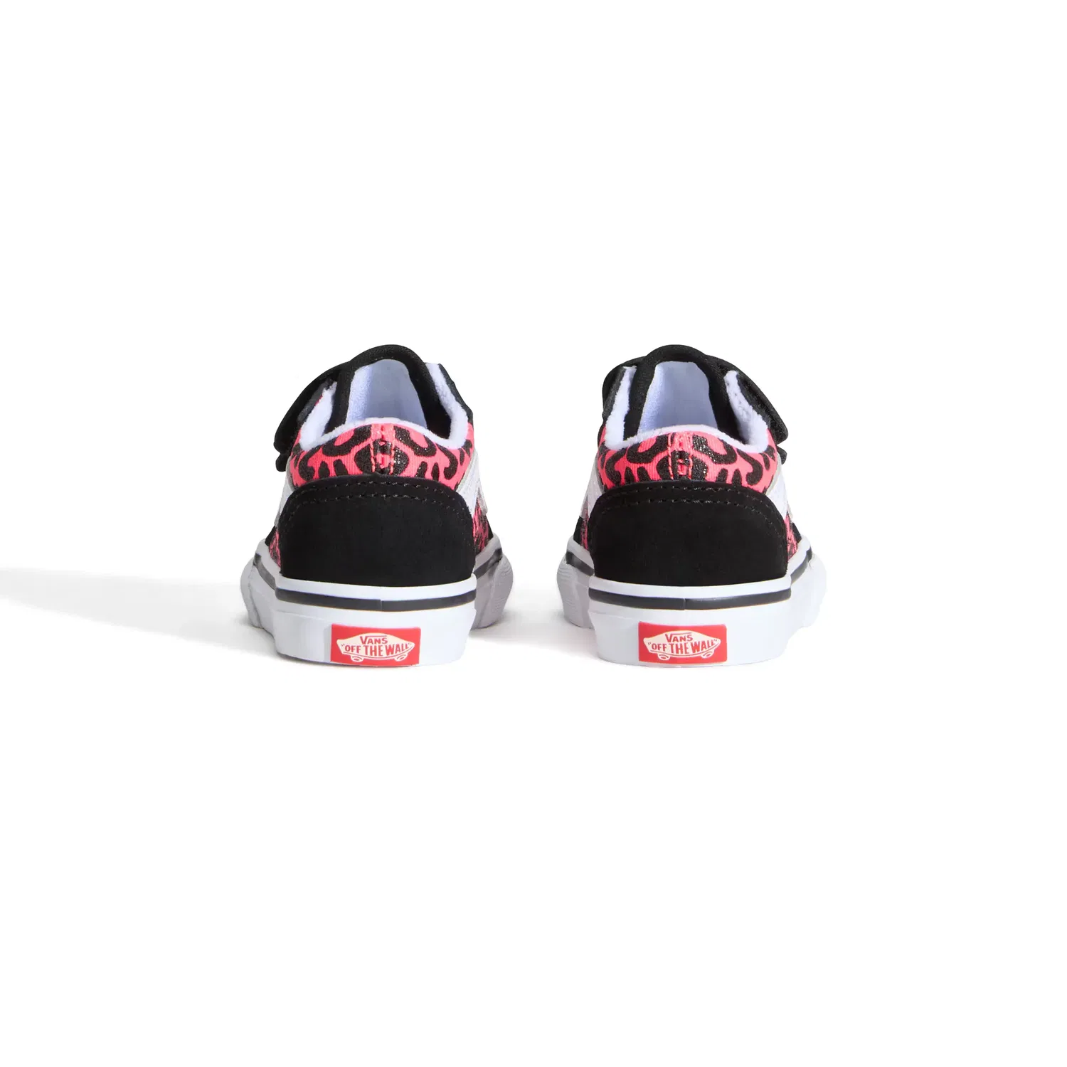 Детские кеды для малышей на липучках Old Skool Velcro Vans, Negro / Rosa — фото 4