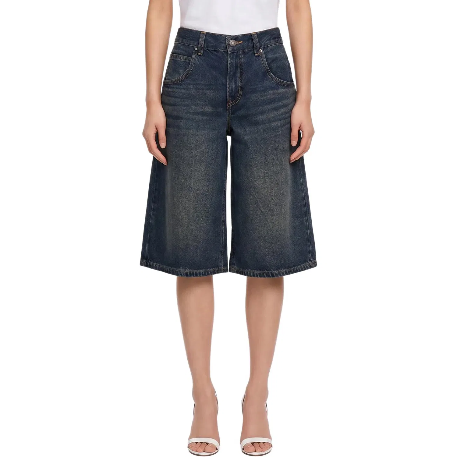 Женские джинсовые шорты прямого кроя Faded Blue Levis, Faded Blue — фото 3