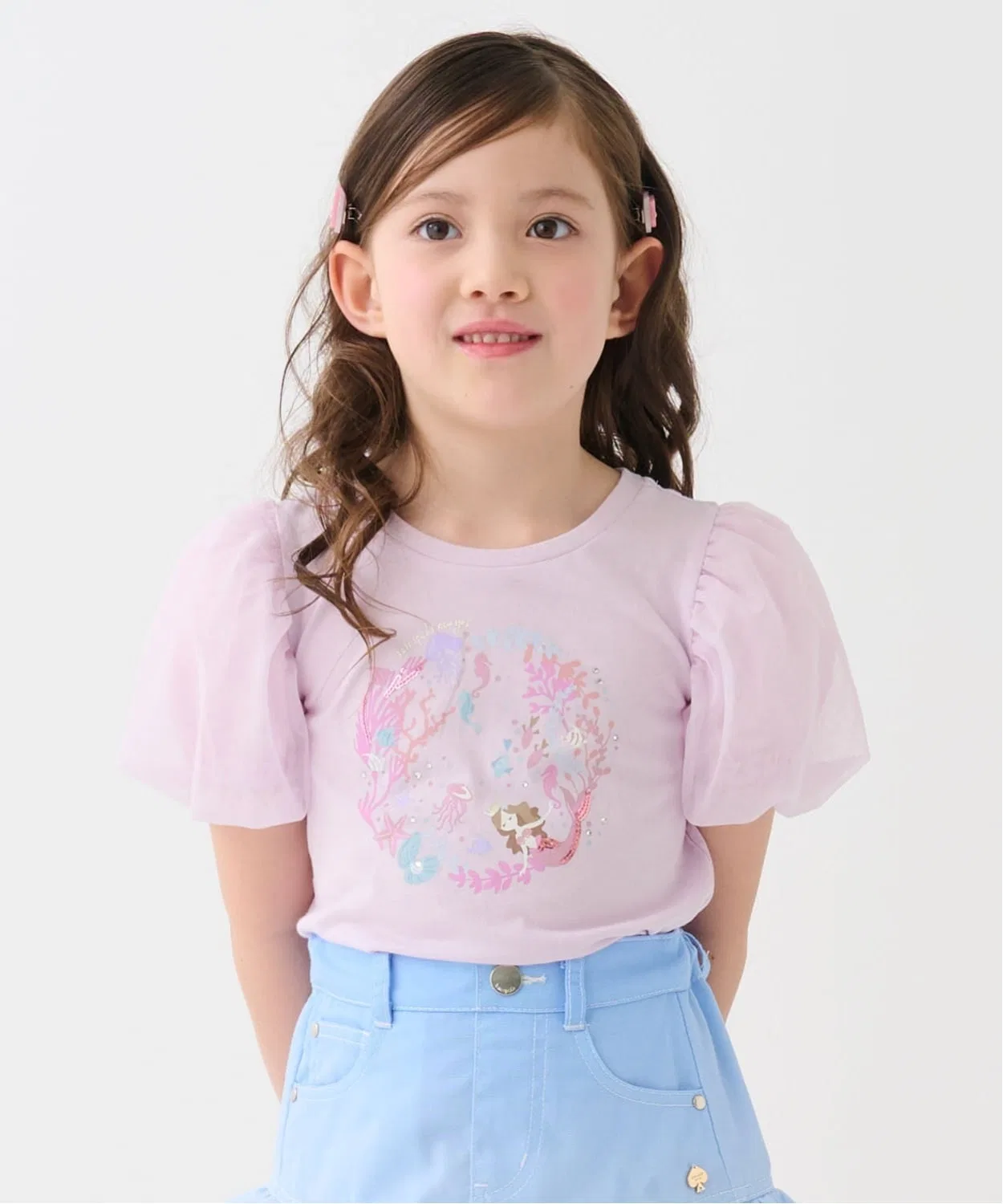 Детская футболка с коротким рукавом и принтом Mermaid Sea T-Shirt kate spade new york kids, Pink
