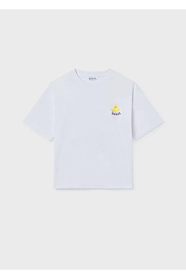 Детская футболка для девочек с принтом Summer Girl's Printed Tshirt Mayoral, White