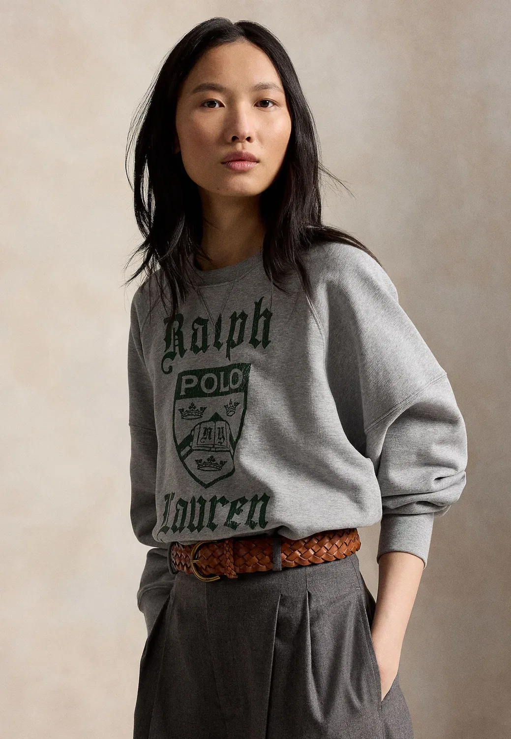 Толстовка с круглым вырезом из флиса с гербом Prl Polo Ralph Lauren, League Heather