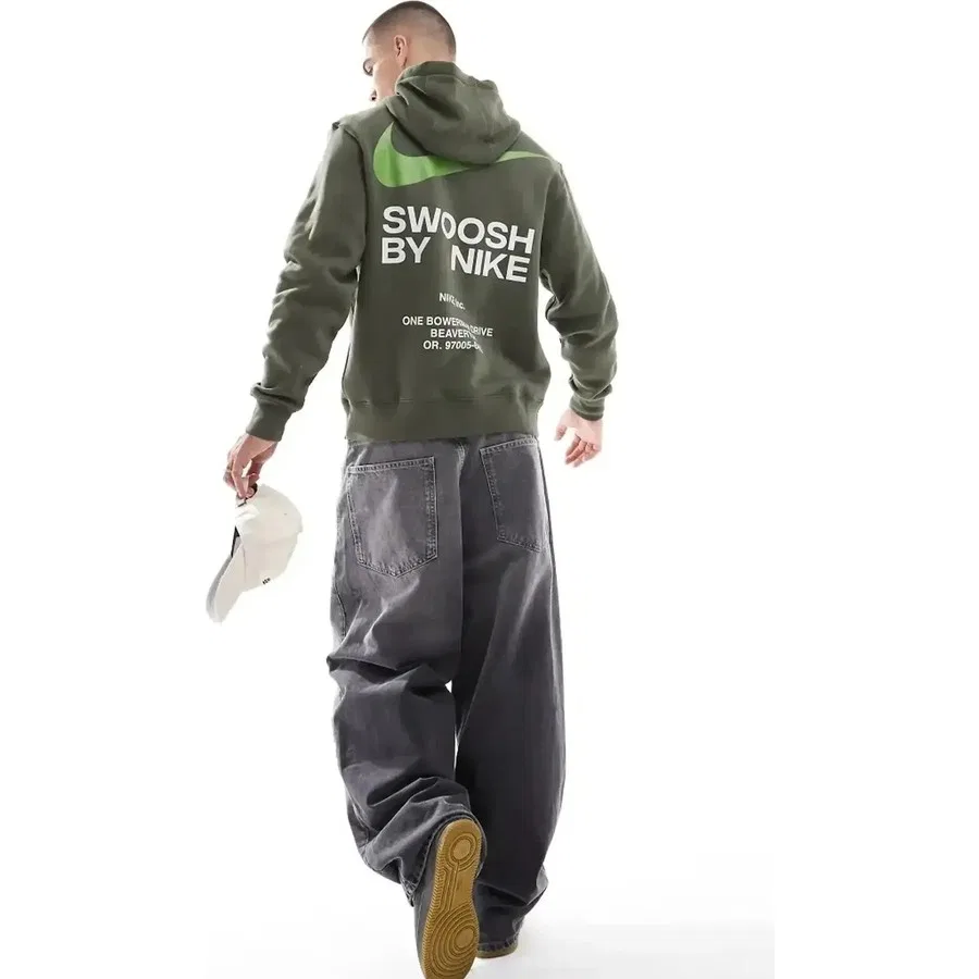 Худи спортивное с графическим принтом Swoosh Clup Swoosh Graphic Hoodie Nike, Темно-зеленый — фото 4