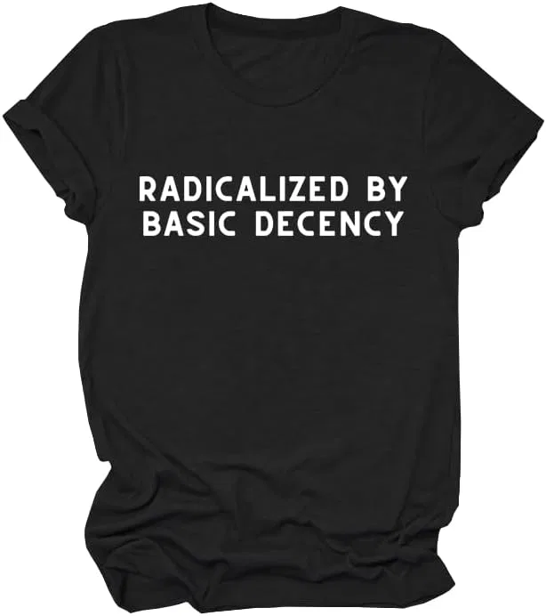 Унисекс футболка с полосками Radicalized by Basic Decency T-Shirt, Black