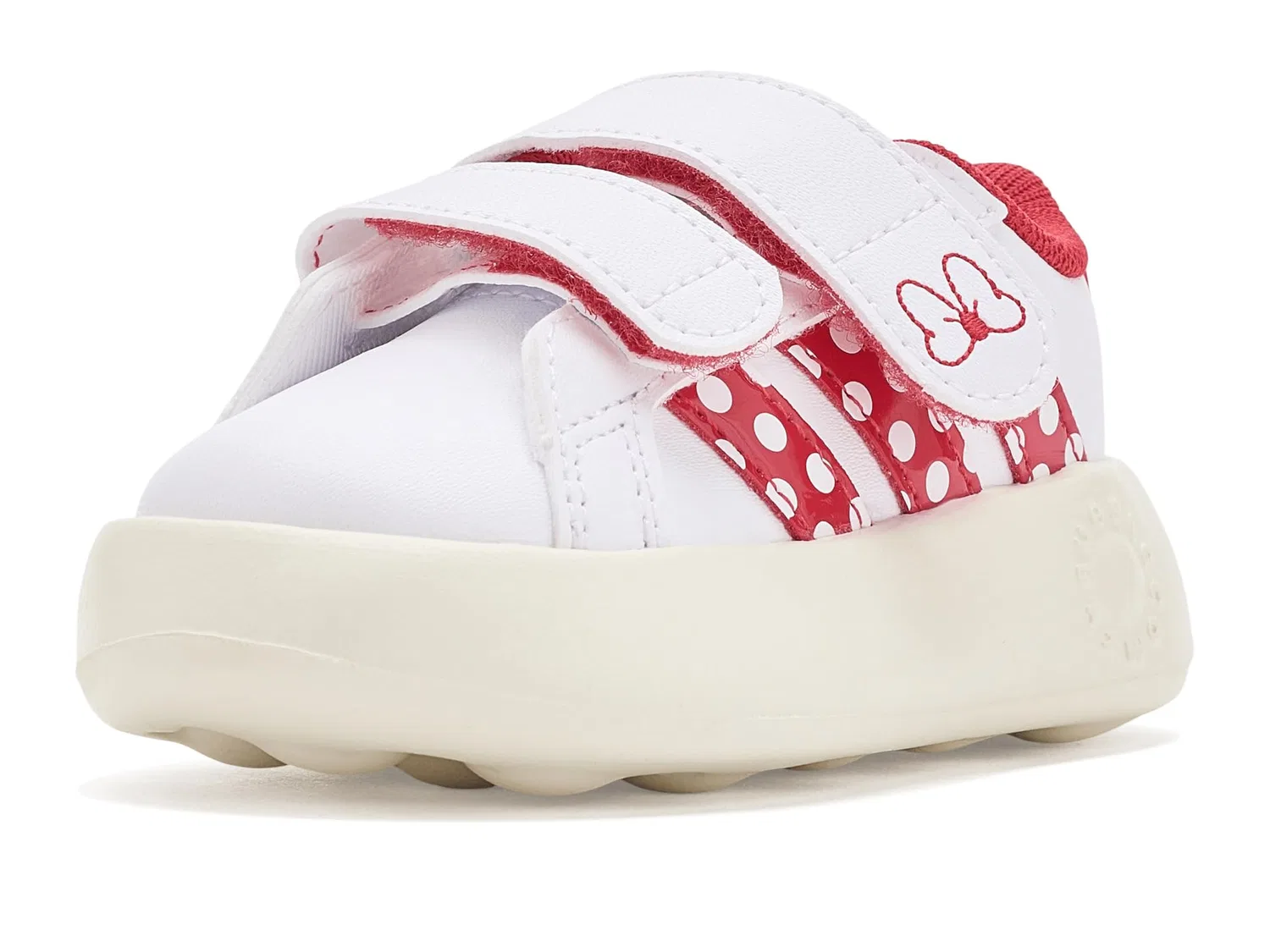 Кроссовки Disney Grand Court Hook & Loop (для младенцев и малышей) Adidas Kids, White/Pure Ruby/Off-White