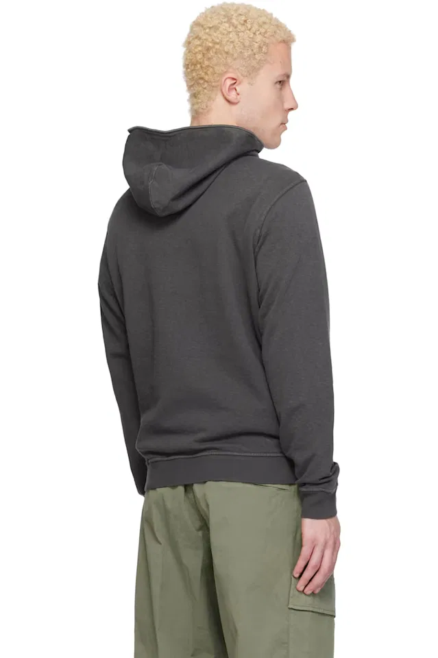 Серый худи с эффектом состаренности из флиса Malfilé Stone Island — фото 3