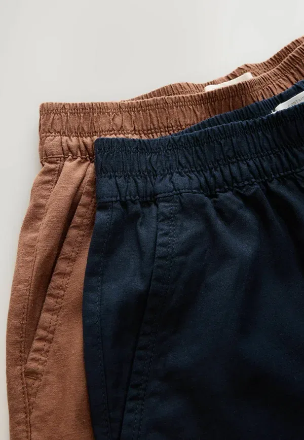 Брюки из льна и вискозы Tall fit - stretch culottes 2 pack Next, Navy, Camel, темно-синий — фото 4