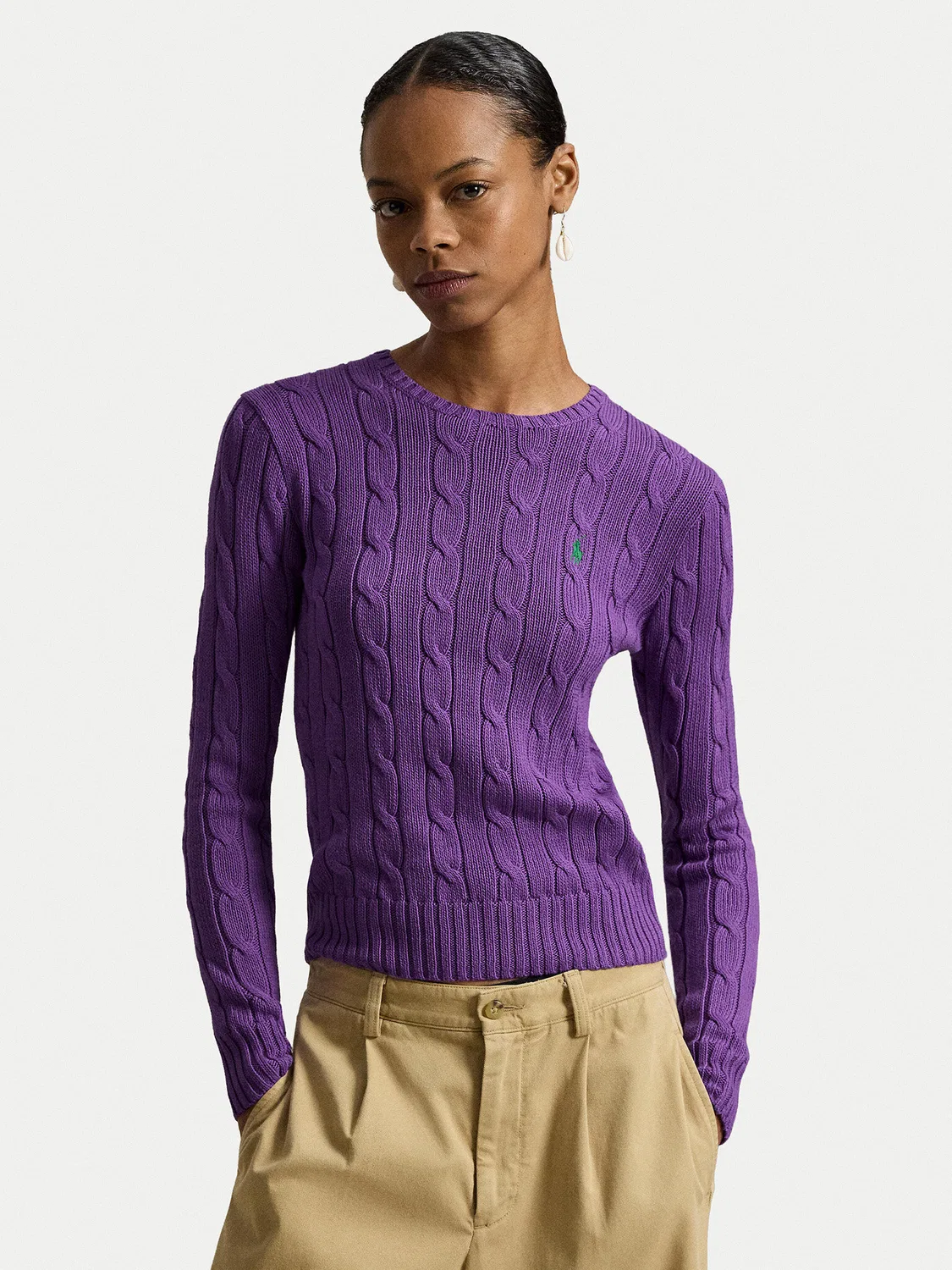 Женский пуловер приталенного кроя Polo Ralph Lauren, фиолетовый