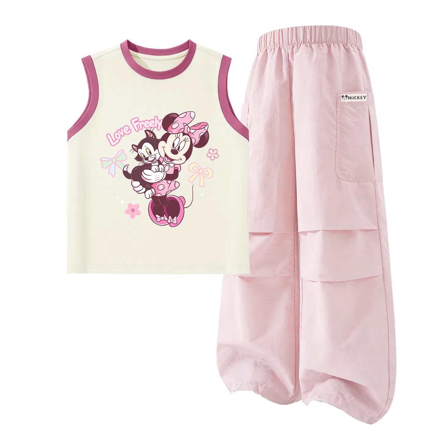 Спортивный костюм, дышащий, Disney, Di Xiaomiao Niu Rose Red+Di HU Long Hook-and-Loop K Magnolia Pink