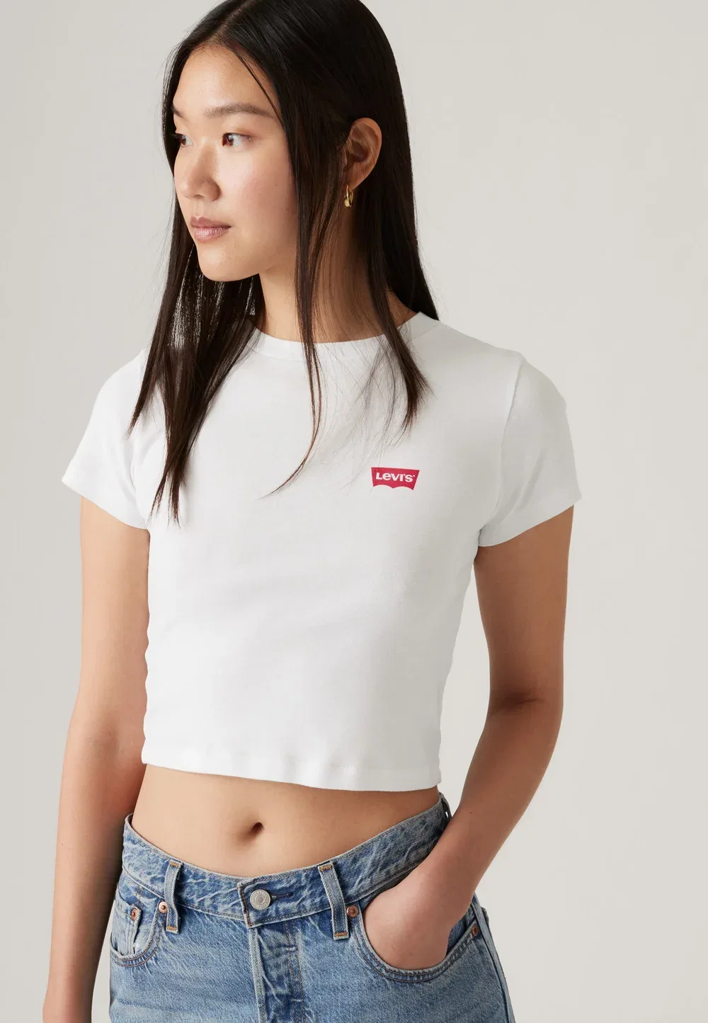 Базовая спортивная футболка - простая футболка Levi'S, Bright White — фото 3