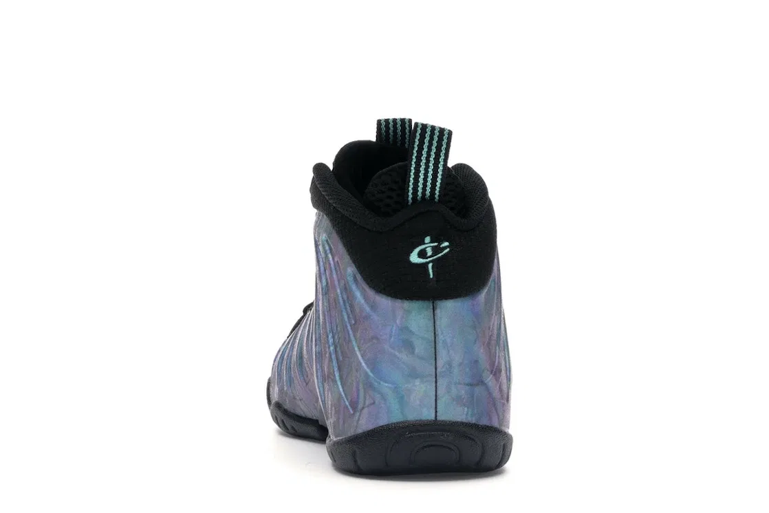 Детские кроссовки с принтом Nike Air Foamposite One Nike, Black/Aurora Green-Black-Aurora Green — фото 4