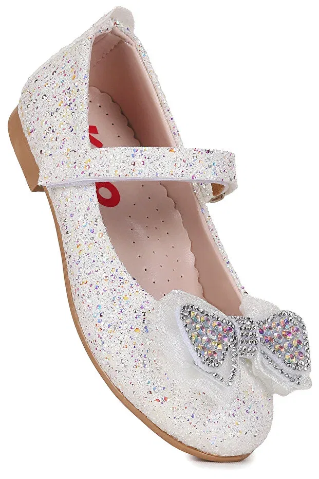 Детские балетки для девочек с принтом Hiza Stoned Velcro Kiko Kids, Sedef